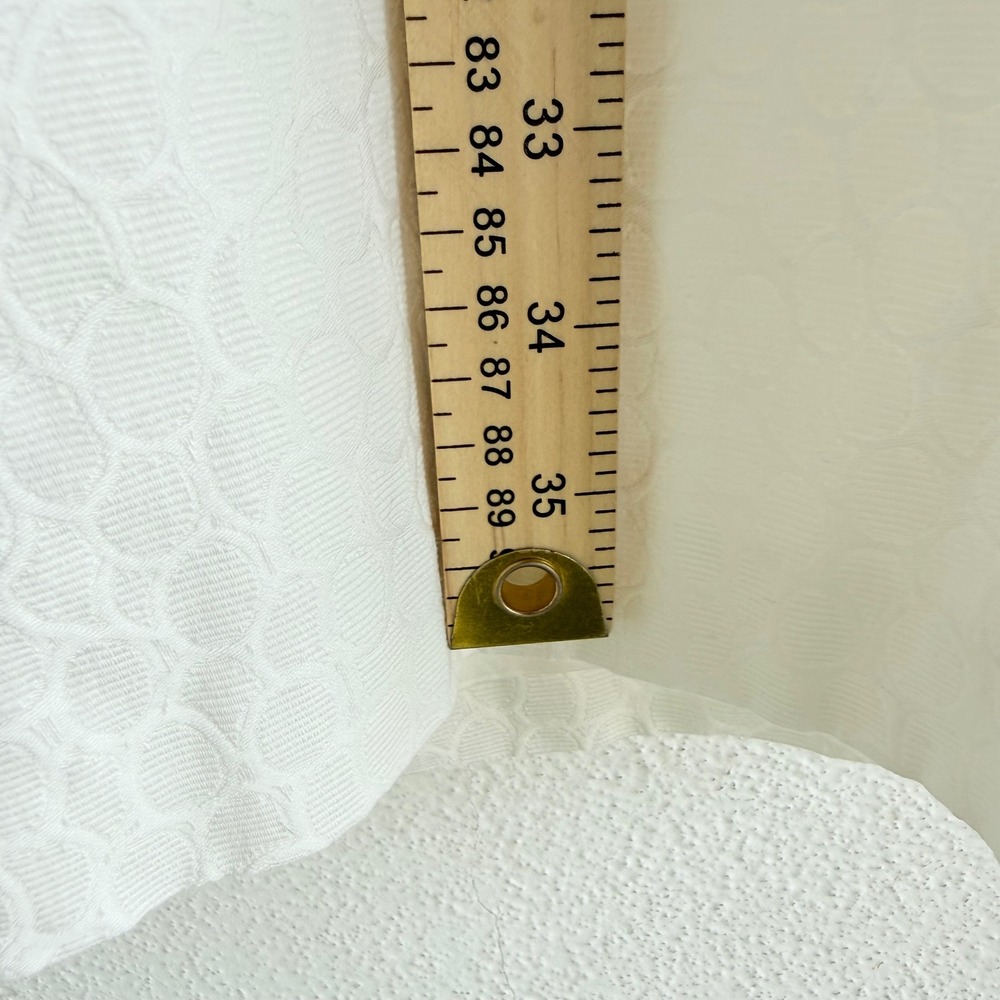 Mod Mini Dress White Textured Shift Dress Ruffles - Picture 9 of 9